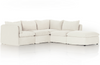 Angie Slipcover Left Arm 5-Piece Sectional