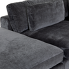 Berezi 5-Piece Left-Arm Sectional with Ottoman in Charcoal Velvet