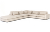 Berezi 5-Piece Sectional with Ottoman in Cream Beige