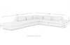 Berezi 5-Piece Sectional with Ottoman in Cream Beige