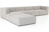 Launo 4-Piece Left-Arm Sectional with Ottoman