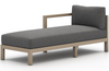 Savina Washed-Brown Sectional Chaise Piece