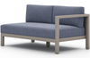 Custom Savina Weathered-Grey Sectional Sofa Piece