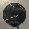 Round Black Marble End Table