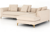 Glenna Right Arm 2-Piece Sectional with Bumper Chaise