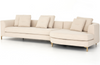 Custom Glenna Right Arm 2-Piece Sectional with Round Chaise