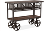 Industrial 48" Reclaimed Wood Utility Cart Table