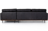 Lyla 2-Piece Sectional in Leather Black