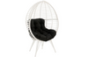 White Patio Lounge Chair w/ Black Seat